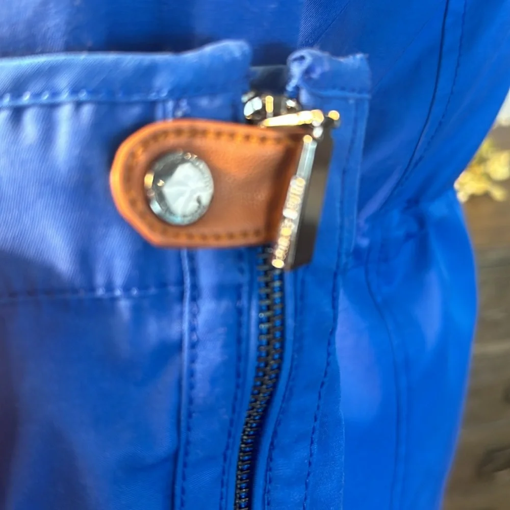 Vince Camuto waist length blue trench coat